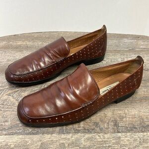 Lorenzo Banfi Milano Men’s Leather Loafers Size 10.5 Brown Classic Dress Shoes